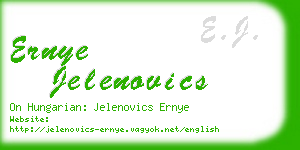 ernye jelenovics business card